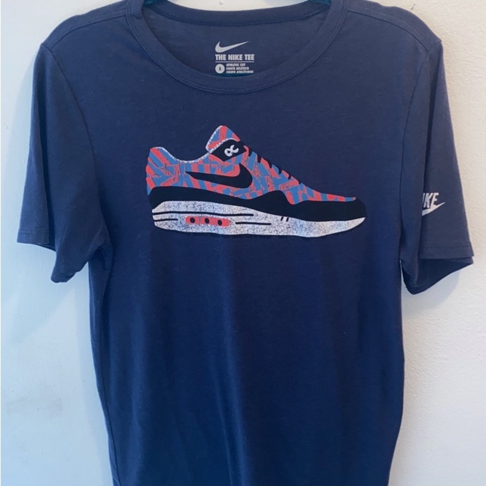 Men’s Nike Air Max 1 Shoe Blue T-Shirt size S